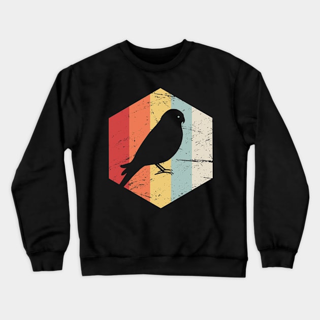 Retro Vintage Parakeet Budgie Bird Icon Crewneck Sweatshirt by MeatMan